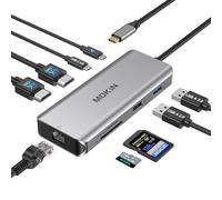 USB C Docking Station Dual Monitor 2 HDMI, Laptop USB C Hub Dual Monitor with 2 4K@60Hz HDMI, 3 USB 3.0, 100W PD, SD/TF, USB C Multiport Adapter for Dell, HP, Lenovo