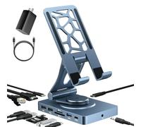 USB C Docking Station for iPad/iPad Pro, 11-in-1 Adapter with 4K@120Hz HDMI, 10Gbps USB Ports, SD/TF 4.0 Reader, RJ45, Audio, for Tablets, Steam Deck, ROG Ally, Legion Go, Msi Claw(with 65W Adapter)