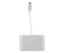 USB C Docking Station HD Multimedia Interface VGA 3.5mm Audio Docking Station Silver Portable Lightweight for Family and Friends