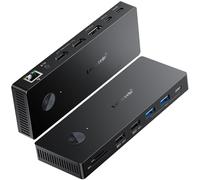 USB C Docking Station Triple Monitor, Lemorele 13 in 1 Laptop Docking Station with 2* 4KHDMI,DP/Displayport, 4*USB, USB-C 3.0, Gigabit Ethernet,100W PD,SD/TF, Audio for Dell HP Lenovo Surface MacBook
