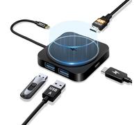 USB C Docking Station with Magnetic Wireless Charging, Portable Multifunctional Hub 5-in-1 Docking Station, 4K HDMI, 100W PD, 2 USB 3.0, for MacBook/Dell/HP/Lenovo Notebooks Windows Surface (Black)