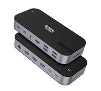 USB C DockingStation 3 HDMI, 16-in-1 Docking Station Two Monitors, Laptop Docking Station Three Displays with USB A/C 3.1, USB 3.0/2.0, 100W PD, Ethernet, Audio and Microphone for Dell Lenovo MacBook