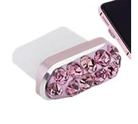 USB C Dust Plug - Protective Cap | Type C Metal Dust Plug - Decorated With Rhinestones, Silicone Plug 0.83x0.6cm, 0.33g, Highly Polished, Protects Charging Port,