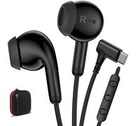 USB C Earbuds USB Type-C Headphones for iPad 10th Generation iPhone 17 Pro 16 15 Samsung S25 S21 S23 S24 Wired Earphones with Microphone Volume Control Headset Black