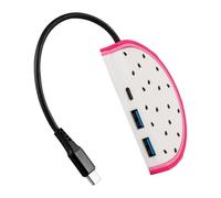 USB C Electrical Socket Type C Male to 2X USB3.0+Type C Power Strips Charging Adapter Station Splitter for Tablets Laptop