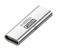 USB C Extension Adapter Female to Female, Double Sided Type C Connector with Metal Housing for Desk, Travel and Bedside Usb to Adapter Type Coupler Extension Reversible Connector Metal Cable Joiner