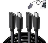 USB C Extension Cable 0.5m, 2PCS Type C 3.1 Extender, Supports 100W Fast Charge & Sync 1GB/s Data Transfer 4K@60Hz Video Display Lead, Compatible with Switch iPhone 16/15 iPad Pro XPS Galaxy S22/S21