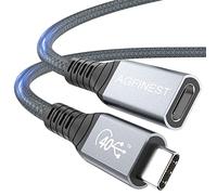 USB C Extension Cable 0.5M, Extension USB4 Cord 40Gbps 8K@60Hz 100W Fast Charging Male Female Type-C Extender Lead for iPad iPhone 17/16/15 Mackbook Galaxy S22/23 Docks VR Gaming TB3/4 Compatible