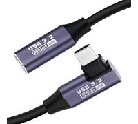 USB C Extension Cable 0.5M, Right Angle USB 3.2 Extension Lead, 20Gbps Data Transfer, 240W Fast Charging, Type C Male to Female Extender, 4K@60Hz Video Display Lead for iPhone, MacBook, iPad, Galaxy
