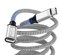 USB C Extension Cable 1.5m,240w/20gbps/5k@60hz USB C 3.2 Extender,4k@144hz Type-C Video Extension Cable,Male To Female,Compatible With Iphone 17/16/15/Macbook Pro/Ipad Pro/Xps/Galaxy S24/Laptop
