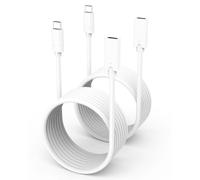 USB C Extension Cable 15FT 2-Pack,Long USBC Extender Cable White 15W/3A Fast Charging & 480Mbps, USB-C Male to Female Cord for Mag-Safe, Apple Watch, iPhone 16/15 PM,HomePod,GalaxyS25, iPad Pro