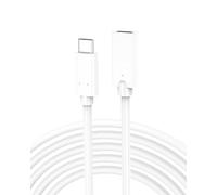 USB C Extension Cable 15FT,Long USBC Extender Cable 15W/3A Fast Charging & 480Mbps,Single USB-C Male to Female Cord for Mag-Safe, Apple Watch, iPhone 16/15 PM,HomePod,GalaxyS25, iPad Pro(White 15 FT)