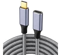 USB C Extension Cable 3M,100W USB C 3.1 Gen2 10Gbps 4K@60Hz Male To Female Fast Charge Extended Nylon Lead 4K 60Hz Video Display for MacBook iPad Pro Air Galaxy S25 S24 S23 iPhone 17 16 15 (Grey)