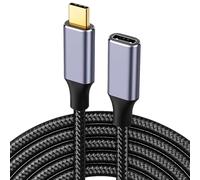 USB C Extension Cable 3M,100W USB C 3.1 Gen2 10Gbps 4K@60Hz Male To Female Fast Charge Extended Nylon Lead 4K 60Hz Video Display for MacBook iPad Pro Air Galaxy S25 S24 S23 iPhone 17 16 15 (Black)
