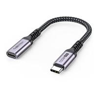 USB C Extension Cable 6 inch Short, Full-Function Extender USB 3.2 Gen 2 Type C Male to Female Cord 100W Fast Charge 10Gbps Transfer 4K@60Hz Video for Monitor Laptop Tablet Mobile Phone -0.5Ft