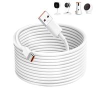 USB C Extra Long USB A To C Power Extension Cable Home Security Compatible with Durable Cameras Charging Cord for Eufy Camera CCTV for PanTilt Phones Tablets Data Smartphones Controller White
