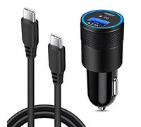 USB C Fast Car Charger for Samsung Galaxy S25 S24 S23 Ultra S22 S21 S20 A17 A16 A15 A52 A55 A54 Note 20,30W 2 Port Car Charger Adapter+USB C to C Charger Cable for Google Pixel 10 9 8a 8 7 6 5 5XL 4
