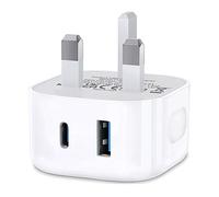 USB C Fast Charge Plug,Dual Port USBC Charging Plug for Apple iPhone 17/16/15 Pro Max Micro USB Plug Type C Wall Charger Plug UK Compatible with iPhone 14/14 Pro/14 Pro Max/13/12 Pro Max/11 Pro/iPad