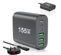 USB C Fast Charger Block 155W GaN charger 6 Port Charging Station Hub USB C charger USB c Charging Station usb c Laptop Charger for Macbook Pro Air iPad iPhone