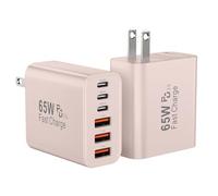 USB C Fast Charger Block, iPhone Charger Fast Charging Blocks 65W Multi Port Charger 6-Ports PD & QC Charging Cube Brick Power Adapter Type C Wall Chargers for iPhone 17/16/15/14/13/12 Pro Max, iPad