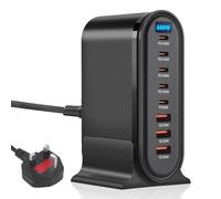 USB C Fast Charger Block, Upgraded 600W 8-Port GaN Fast Charging Station Hub Brick, PD 140W Laptop Charger Plug, Multi Port Power Adapter for MacBook Pro/Air, Dell XPS, iPhone 17/Pro/16/15,Samsung