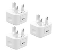 USB C Fast Charger Plug, 3Pack USB C Power Adapter UK Wall Plug 20W iPhone Charger Fast Charge Compatible iPhone 17 16 15 14 13 12 11 Plus/Pro/Pro Max/Air, for Samsung Galaxy S24/S23/S22/S21 Series