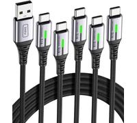 INIU USB C Charger Cable 3.1A, [5Pack, 2m+2m+1m+1m+0.5m] QC 3.0 Phone Charger Type C Fast Charging Cable for Samsung Galaxy iPhone 15 Pro Max Plus PlayStation 5 Google Pixel 6 5 Huawei PS5 Switch etc.