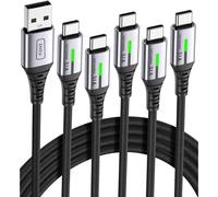 USB-C Fast Charging Cable 3.1A for Phones, Consoles, and More - 5 Pack