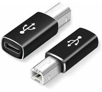 USB C Female to Printer Male Adapter (2-Pack), USB Type C to USB B Convert Connector Support Data Sync Compatible with Brother HP Canon Lexmark Epson Dell Xerox Samsung etc and Piano DAC