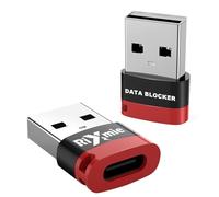 USB-C Female to USB-A Data Blocker (2-Pack) 2025 New | 100% Elimination of Data Transfer Possibilities, Only for Charge, Protect Against Juice-Jacking, Refuse Hacking Support up to QC Charging