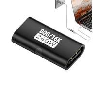 USB C Female - Two Hundred and Forty Watts Converter, Aluminum Housing, Nickel-Plated Interface with High | Universal Connection Joiner for Desktop, Computer