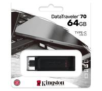 USB-C Flash Drive 64GB Black Metal Compact High-Speed USB 3.2 Gen1 with Keyring