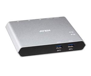 USB-C Gen 1 2 Port Dock Switch with Power Pass-Through US3310 ATEN, supports 4K 3840 x 2160@30Hz, Supports Samsung DeX mode or Huawei Desktop mode, supports Windows, Mac, Android & iPad Pro (2018), UK