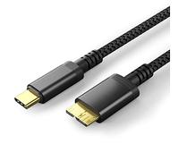 USB C Hard Drive Cable 1M, Type C to USB3.0 Micro B Drive Cable for Portable External Hard Hrives Such as WD Elements, Seagate Expansion, Toshiba, Samsung M3, Galaxy S5, LaCie, Maxtor etc Black
