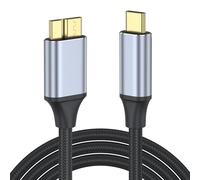 USB C Hard Drive Cable, USB 3.0 C to Micro B for WD My Passport/Elements, Seagate Expansion, LaCie, Maxtor, Samsung M3 1TB/Galaxy S5/Note 3 (0.5M)