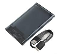 USB C Hard Drive Enclosure 2.5 Inch for sata HDD Case Transparent PC Shell 5Gbps UASP Support for Laptop Data Backup Storage White(grey)