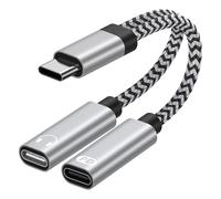 USB C Headphone Adapter and Charging Adapter for iPhone 17 Pro Max 16e 16 Pro 15 Plus USB C Splitter Headphone Adapter with PD 60W Fast Charging for Samsung Galaxy A17 A16 A15 A56 S25 S24 S23 S22 S21