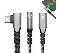 USB C Headphone Adapter - Headphone Jack Adapter for USB C Headphones 2-in-1 - Headphone Adapter to USB C with 60W Fast Charging for Homes and Travel