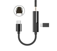 USB C Headphone and Charger Adapter, 2 in 1 Stouchi 32bit 384khz USB Type C to 3.5mm Audio Jack with PD 30W Fast Charging Converter for Stereo, Aux, Earphones Compatible with Galaxy S20/S21 Note 20/10