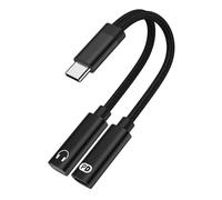 USB-C Headphone and Charger Adapter,2in1 USB C Splitter Dongle Cable with 60W Fast Charging Audio Adapter for iPhone 17 Pro Max 16e 16 Pro 15 Plus Samsung Galaxy A17 A16 A15 A36 A56 A55 S25 FE S24 S22