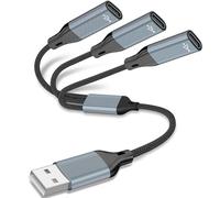 USB C Headphone Converter & Car Charger - Splitter with Data Transfer, Compatible with MacBook Pro/Air, Chromebook, Laptop, PC, iPhone 16/15/15+