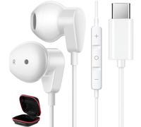 USB C Headphone for iPhone 17 Air 16 Pro Max 15 Plus 16e Samsung S25 Ultra S24 FE Galaxy A17,HiFi Stereo Type C Earphone with Microphone,Wired Earbuds with Volume Control for iPad A16 Google Pixel 10
