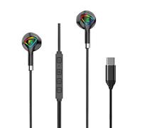 USB C Headphone for Samsung S23 FE S22 S21 A54 Wired Earbuds,in-Ear Type C Earphone with Microphone Volume Control RGB Light Bass Stereo for iPhone 16/15 Pro Max Pixel 6 6a 7a 8