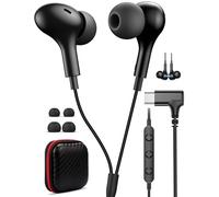 USB C Headphone for Samsung S25 FE S24 A16 A17 Wired Earbuds Magnetic in-Ear Type C Earphone with Microphone Volume Control Bass Stereo Noise Canceling for iPhone 17 Pro Max Air 16 16e 15 Pixel 10 9a