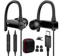 USB C Headphone Over-Ear Hook Wired Earbuds for iPad A16 Laptop Noise Canceling in-Ear Kid Headset Android Type C Earphone for iPhone 16 Pro 16e 15 Samsung S25 S24 FE A16 A36 Z Flip 7 Fold Pixel 9 9a