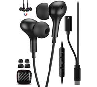 USB C Headphone Type C Charger Port for iPhone 16 Pro Max 17 Air 16e 15 Plus for Samsung S25 S24 S23 FE A53 A54 A16 A17 Flip Type C Earphone in-Ear Wired Earbuds with Mic for iPad 10 Pixel 7 6 8 9a 10