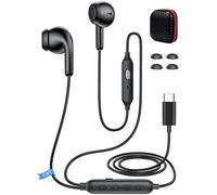 USB C Headphone with Preset EQ Mode Mute-able Mic Volume Control Type C Earphone In-Ear Noise Canceling USB-C Earbuds for iPhone 16 Pro Max 15 Plus 16e for iPad A16 Samsung S25 S24 S23 Google Pixel 9a