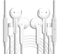 USB C Headphones, 2 Pcs USBC Headphones Wired Earphones Type C In Ear Earbuds With Mic & Volume Control for iPhone 15/16 Plus iPad Samsung Galaxy S25 S24 S23 S22 S21 FE iPad Pro Huawei Google Pixel