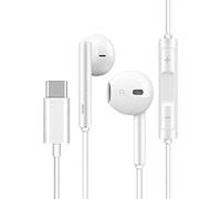 USB C Headphones for i-Phone 16 15, For Sam-sung TYPE C Wired Earphones HiFi Stereo Noise reduction, Headphones In Ear Earbuds Wired with Mic &Volume Control for i-Phone, S23 S22 S21 & More (White)