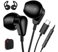 USB C Headphones for iPad 10th Generation 11th A16 Mini 6th 7th Gen iPad Pro 13 inch 11 inch Type C Earbuds for iPhone 16 Pro 15 Plus Wired Earphones DAC HiFi Stereo Headset Mic Volume Control Black